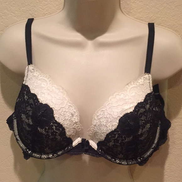 black and white lace bra